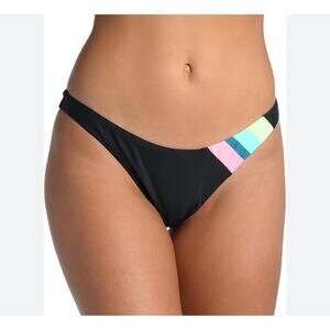 Citrus Womens French Cut Cheeky Swim Bikini Bottom Colorblock Summer Size S